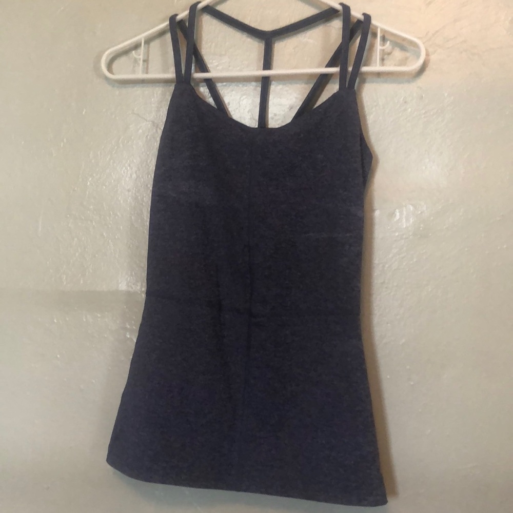 Karma heather blue peplum tank